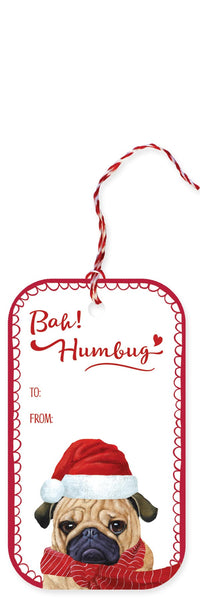 Humbug Pug  Holiday Gift Tags