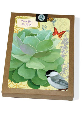 Echeveria with Chickadee Boxed Cards