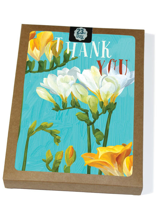 Thanks Freesia Boxed Cards