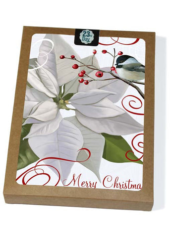 White Poinsettia Boxed Cards