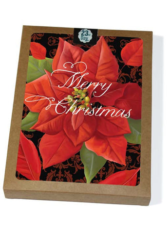 Windy Poinsettia & Damask Boxed cards