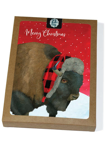 Bison Christmas Boxed Holiday Cards