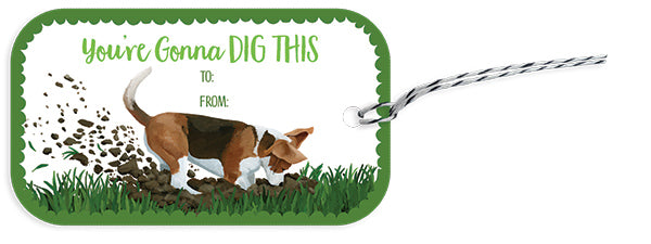 Digging Dog Gift Tags