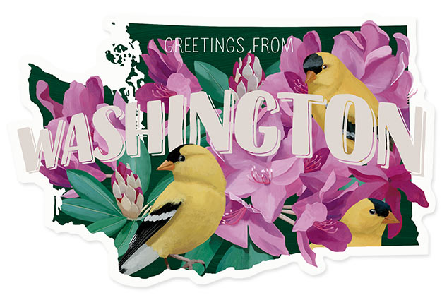 Washington Die Cut Postcard