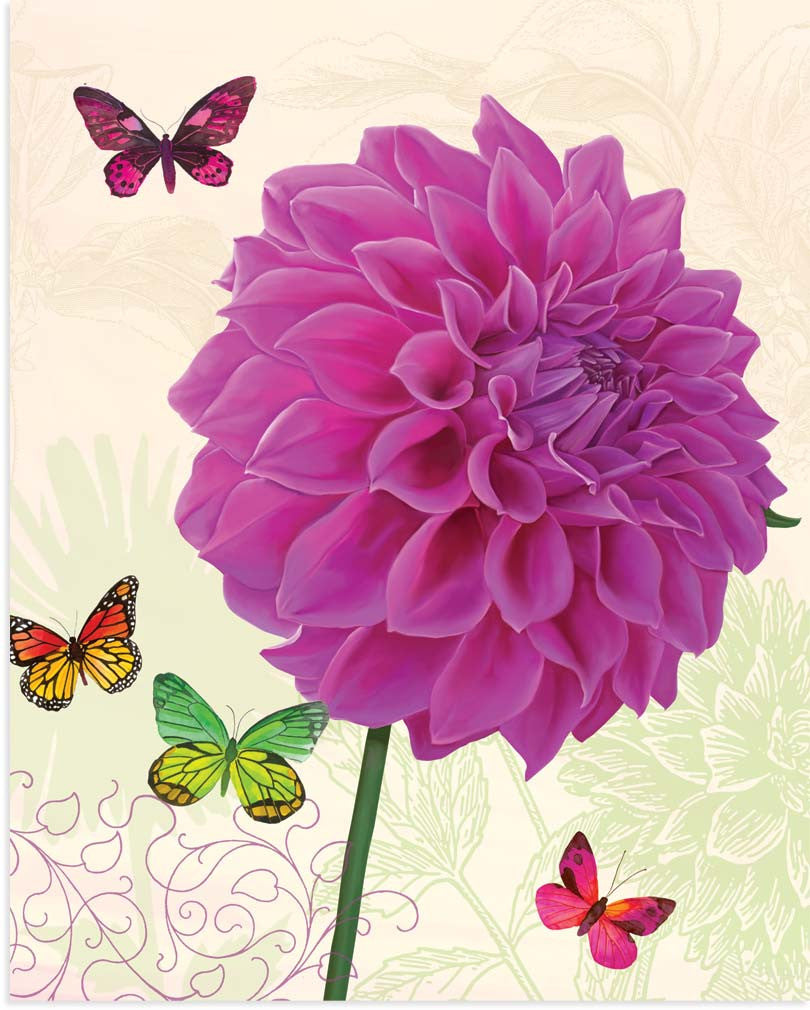 Pink Dahlia Print