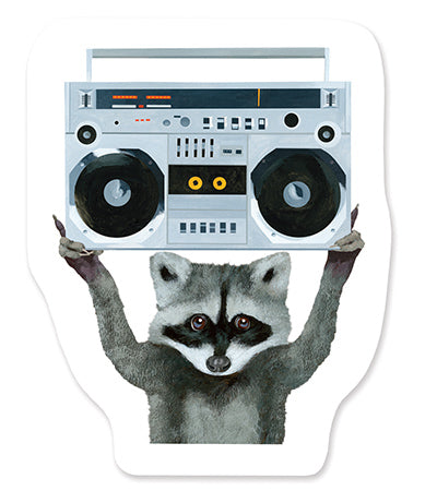 Boombox Raccoon Sticker