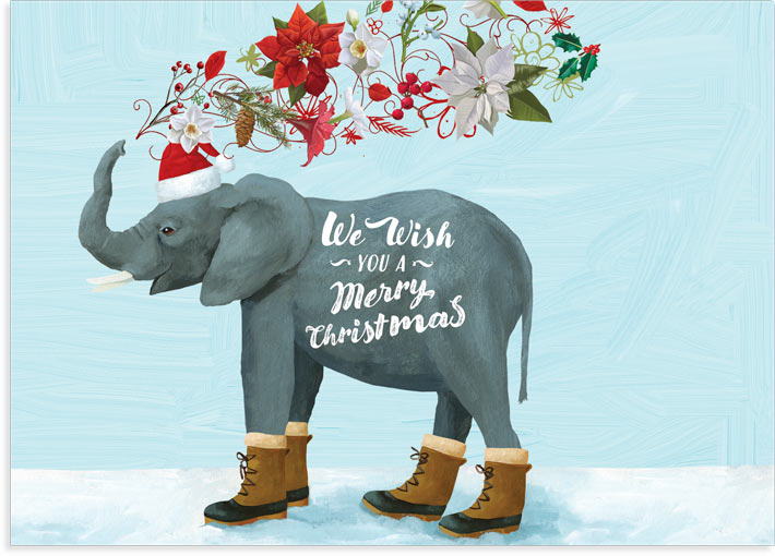 Holiday Elephant Boxed Cards