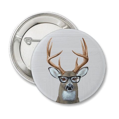 Deer Specs Round Button